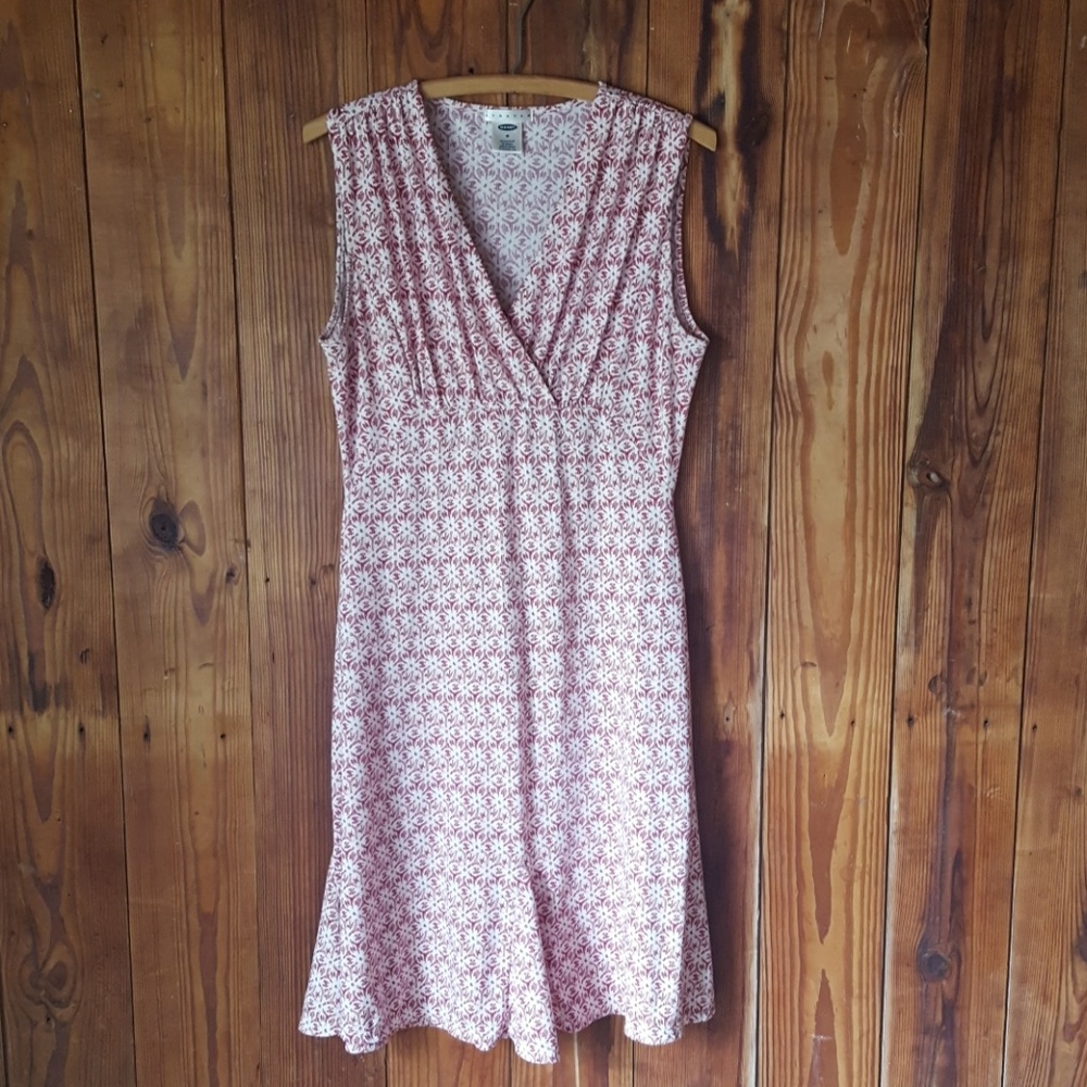 Old Navy Babydoll Y2K Midi Sleeveless Fit & Flare Dress Size M Knit Stretch